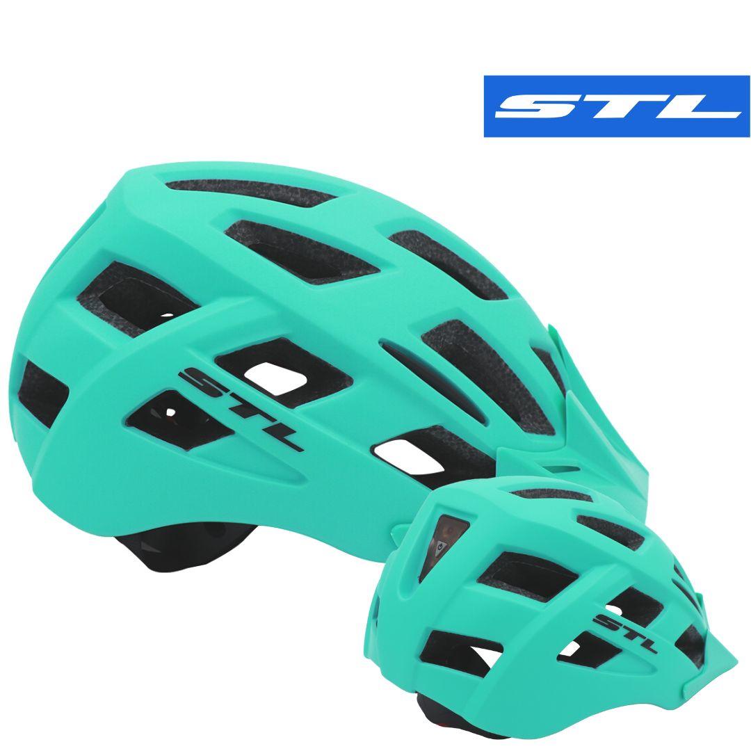 Casco STL con Visera / Luz Aguamarina Mate Talla M | Accesorios,Cascos | STL Bikes