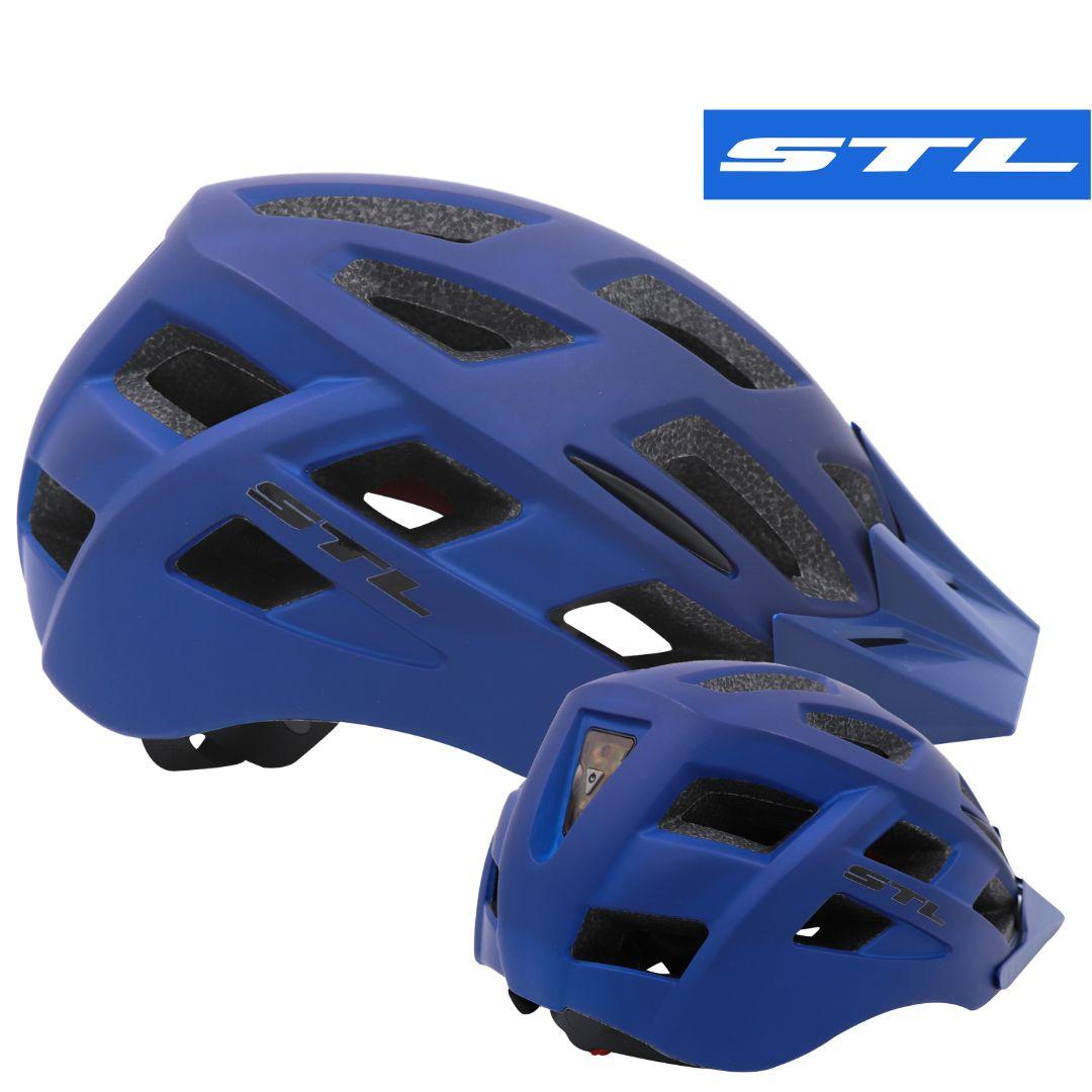 Casco STL con Luz Azul Claro Mate Talla M | Accesorios,Cascos | STL Bikes