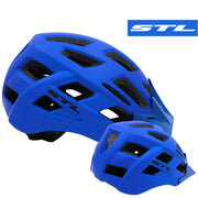 Casco STL con Luz Azul Mate Talla M | Accesorios,Cascos | STL Bikes