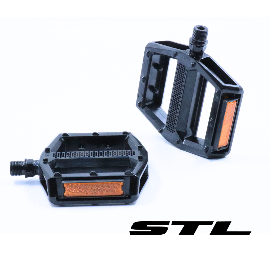 Pedal BMX Aluminio Con Reflector Negro | Accesorios,Pedales | STL Bikes