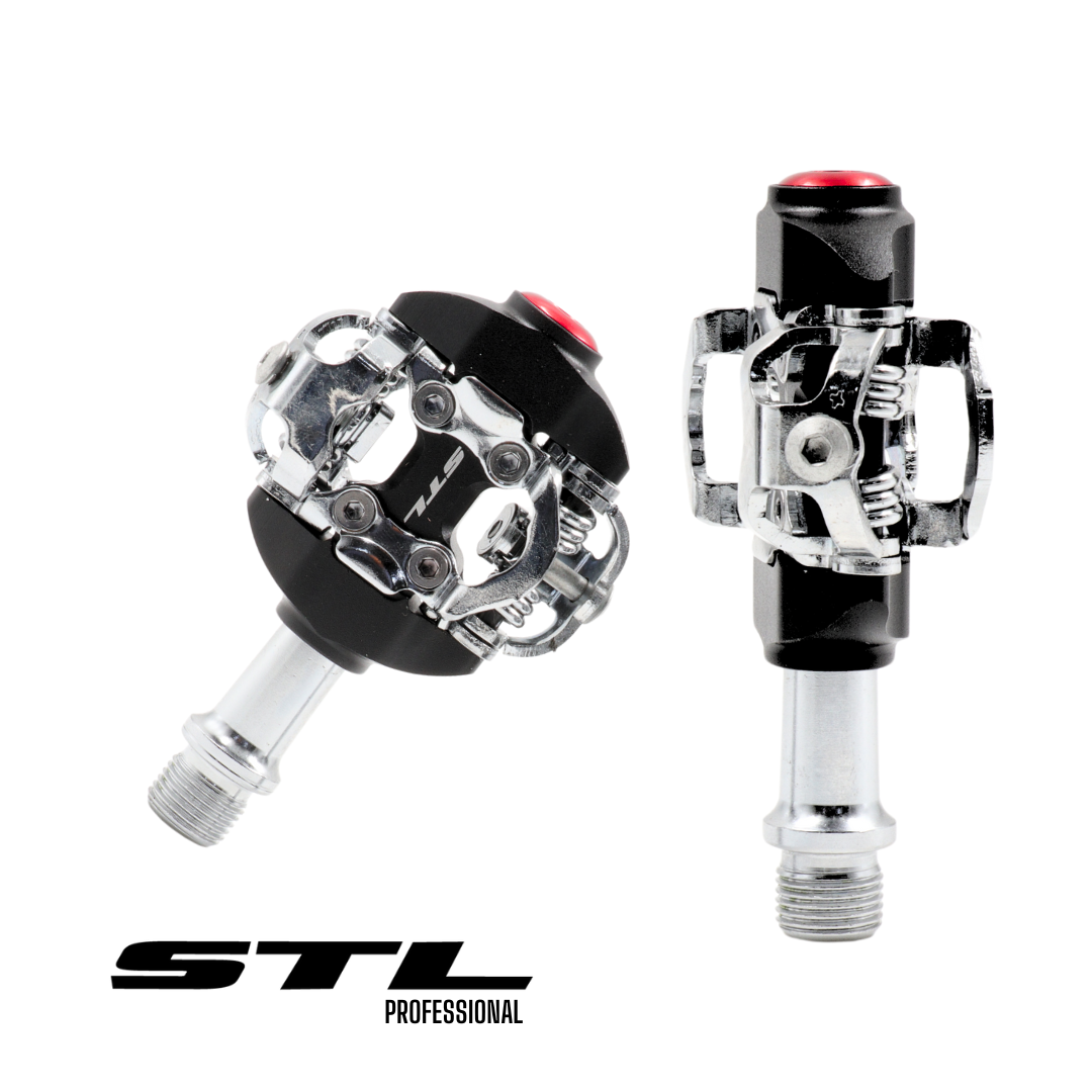 Pedal STL MTB Aluminio "P301" Eje Cromolio Doble Clip | Pedales PRO,Professional | STL Bikes