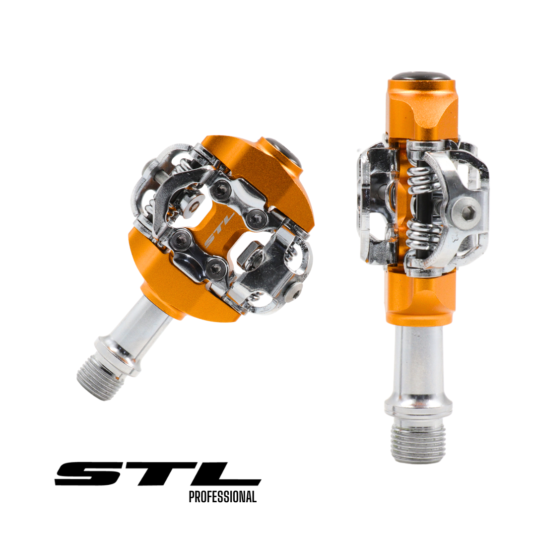 Pedal STL MTB Aluminio "P301" Eje Cromolio Doble Clip | Pedales PRO,Professional | STL Bikes