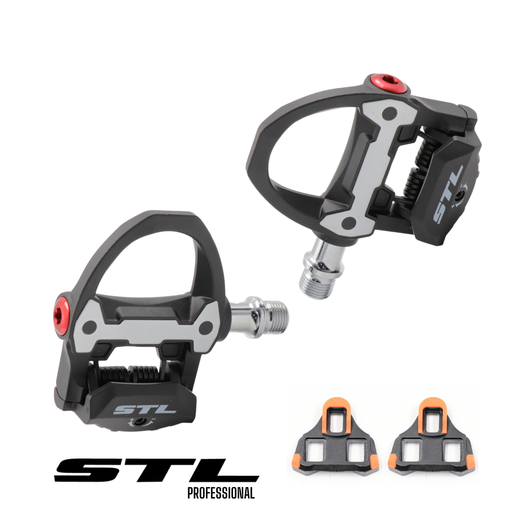 Pedal de ruta STL en Nylon P602 Negro Eje Cromolio